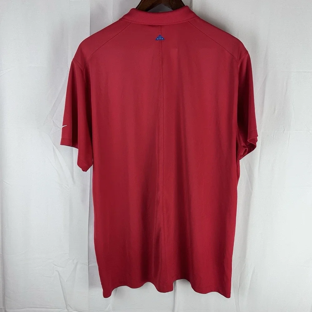 Nike Dri Fit Polo Shirt Men's XL Red Golf The Patriot Folds of‎ Honor *Flaw